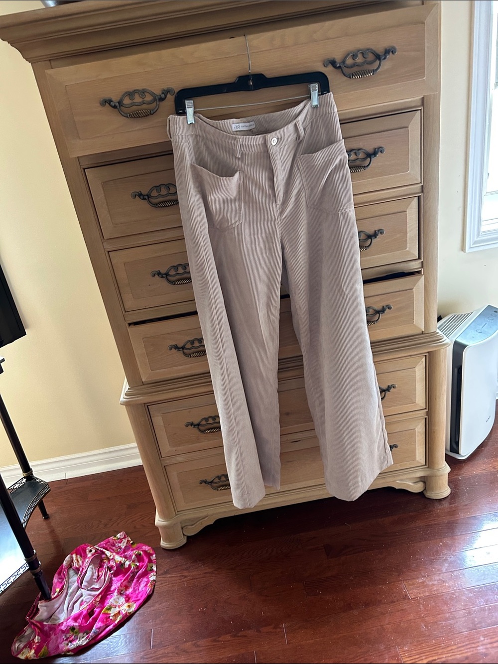 RAFFAELLO ROSSI Beige Corduroy Wide-Leg Pants